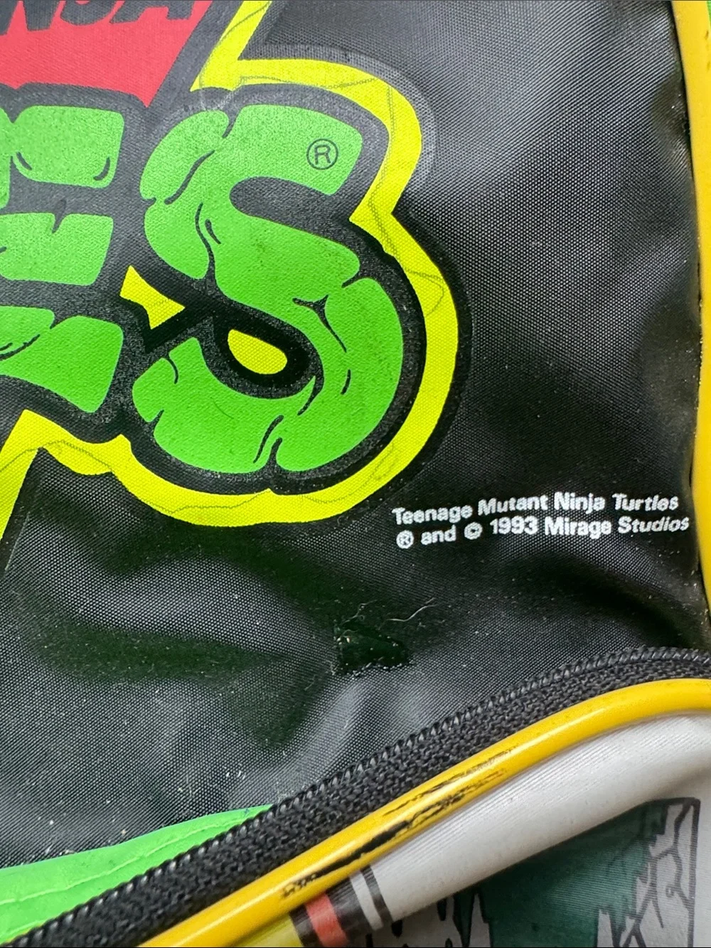 Vintage Teenage Mutant Ninja Turtles Backpack 1993 Turtles Mutations Green Black